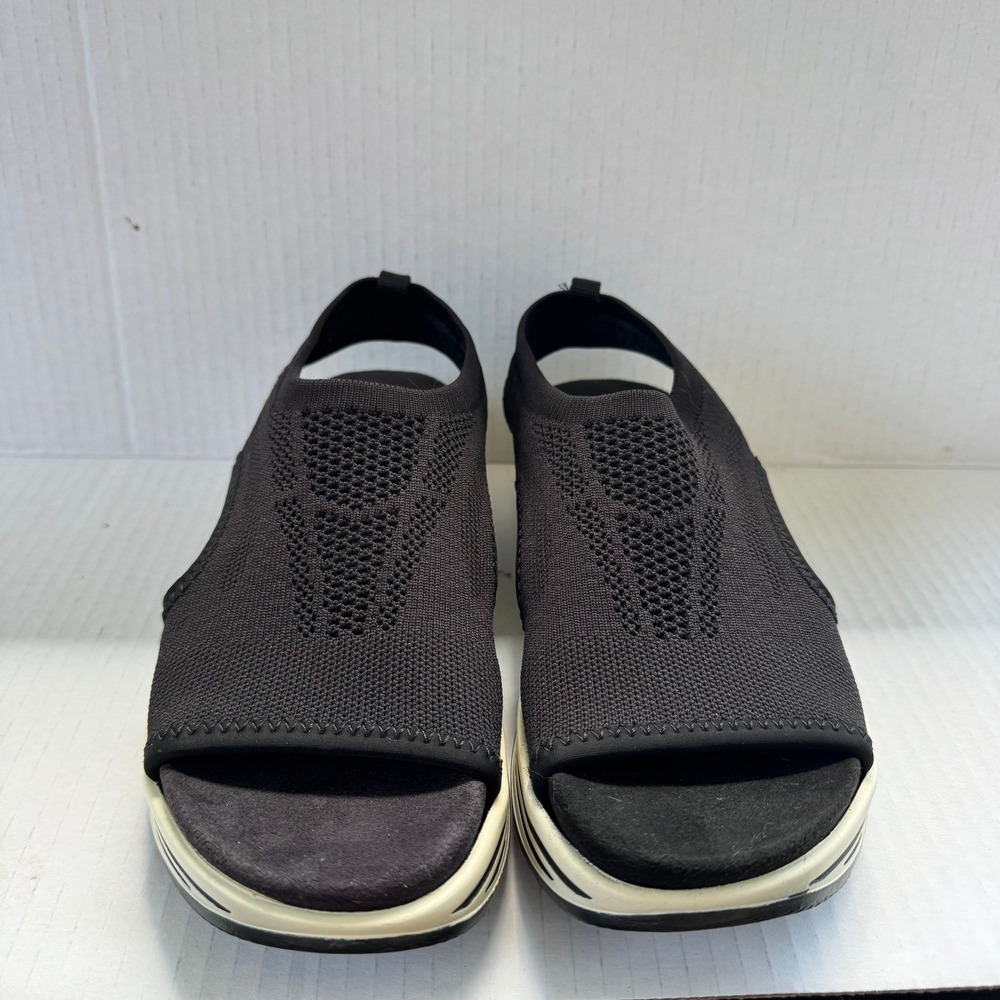 Remonte Black Knit Open Toe Comfort Sandals Slides Women's Shoes